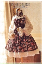 Dear Celine Autumn Whispers Wild Roses French Style Bustle JSK(Pre-Order/Full Payment Without Shipping)